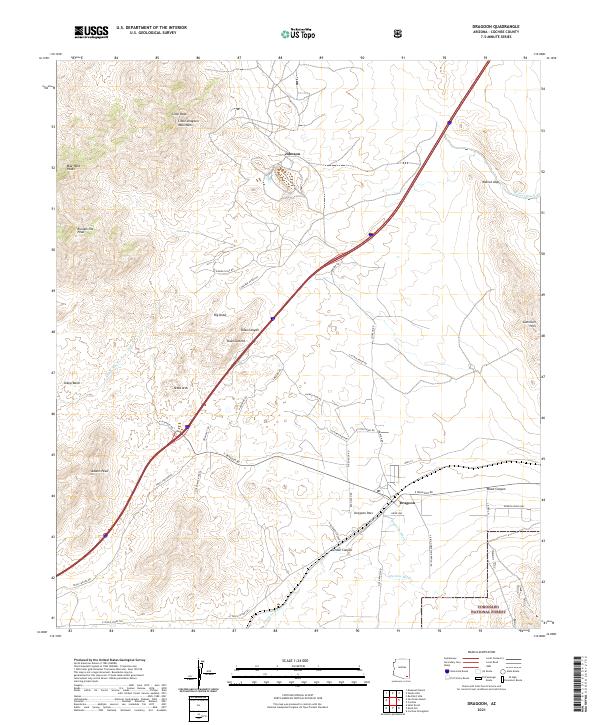 Dragoon, AZ — USGS 7.5-minute topo (2021)