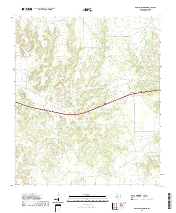 Mitchell Canyon NE, TX — USGS 7.5-minute topo (2022)
