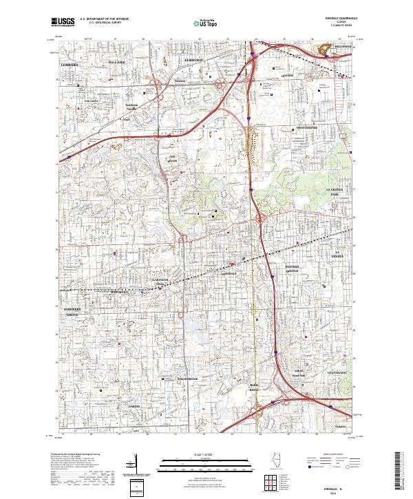 Hinsdale, IL — USGS 7.5-minute topo (2024)