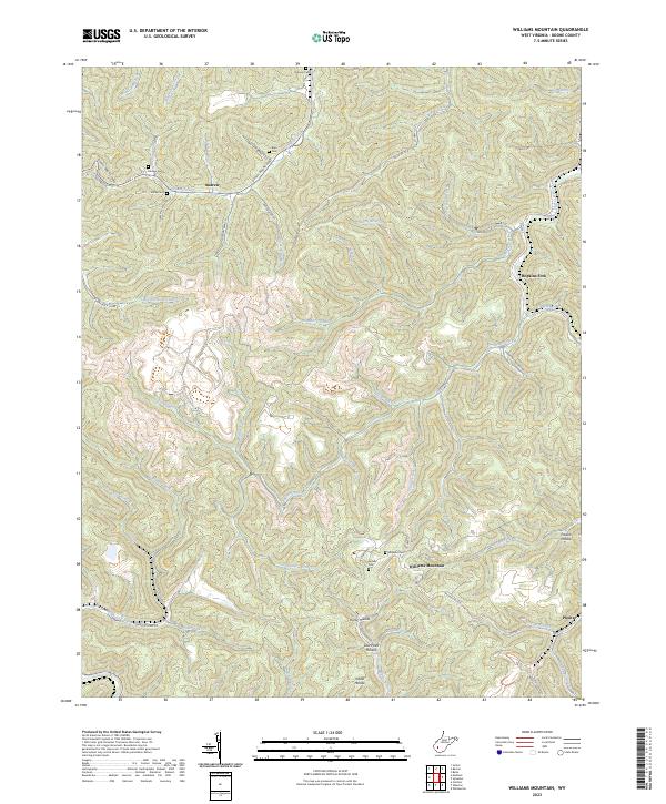 Williams Mountain, WV — USGS 7.5-minute topo (2023)