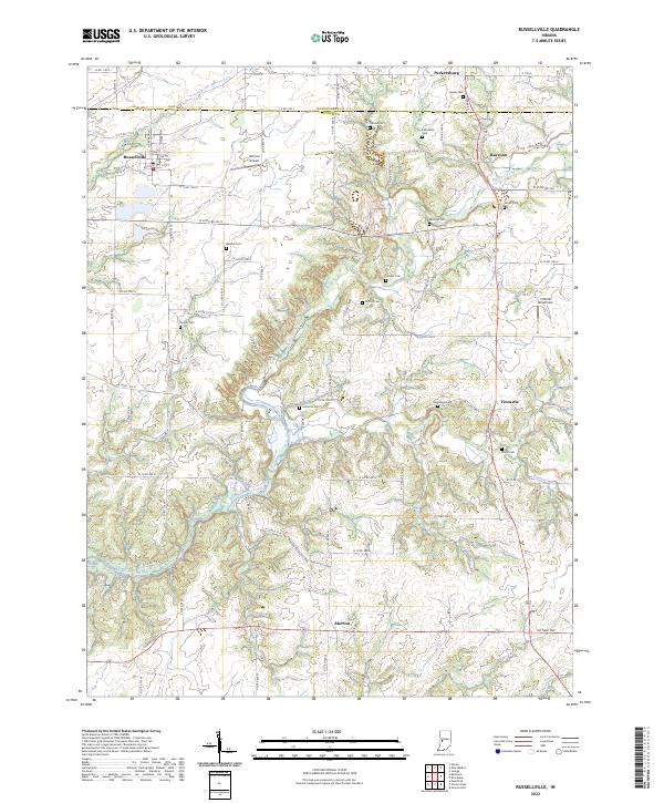 Russellville, IN — USGS 7.5-minute topo (2022)