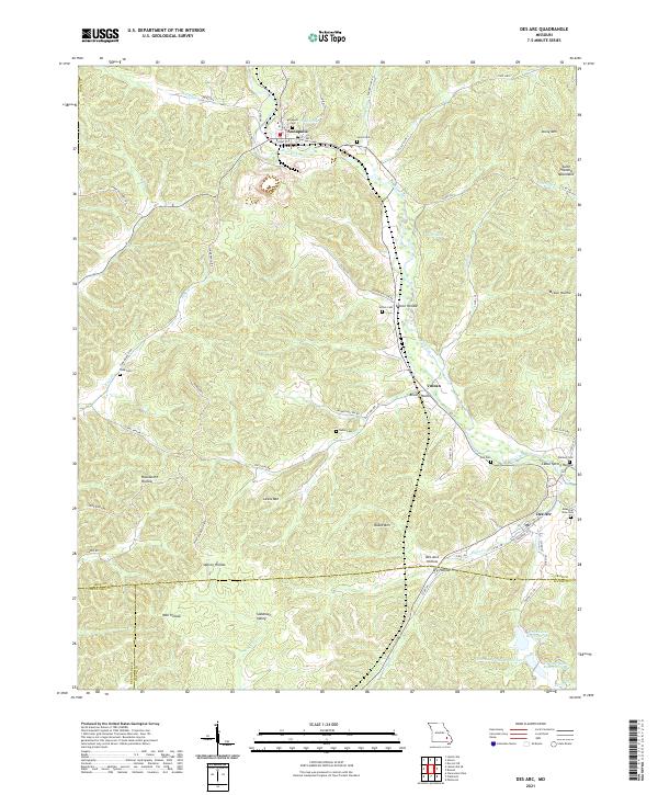 Des Arc, MO — USGS 7.5-minute topo (2021)