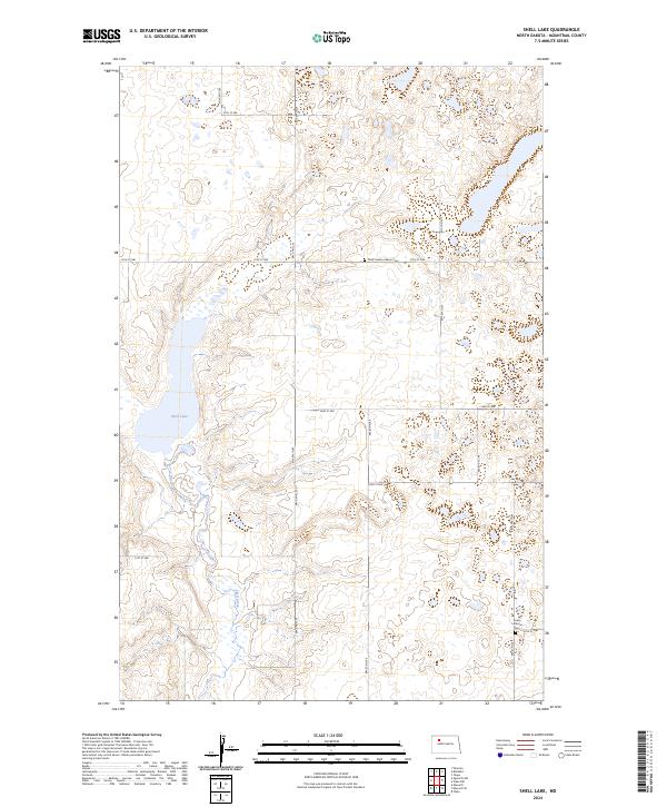 Shell Lake, ND — USGS 7.5-minute topo (2024)
