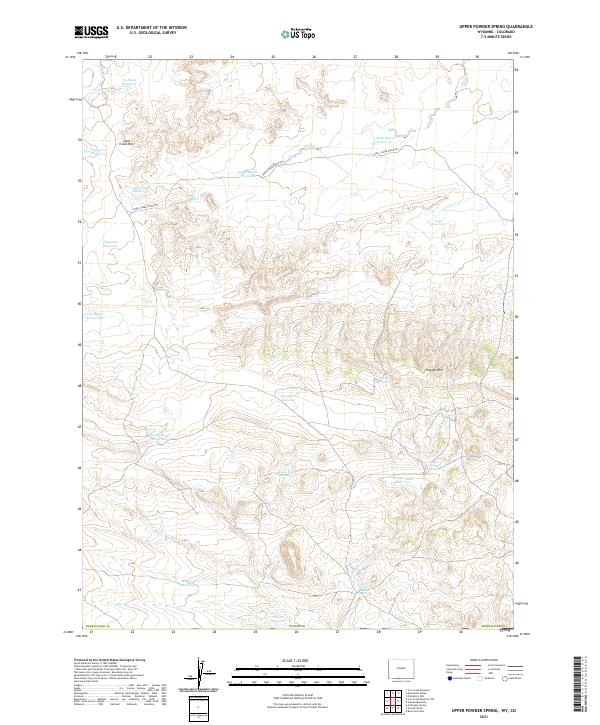 Upper Powder Spring, WY-CO — USGS 7.5-minute topo (2021)