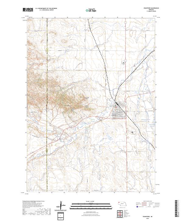 Crawford, NE — USGS 7.5-minute topo (2023)