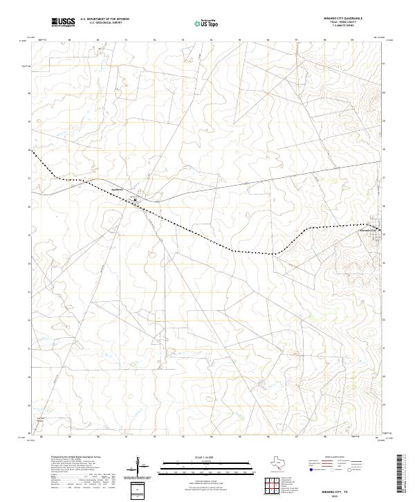 Mirando City, TX — USGS 7.5-minute topo (2022)