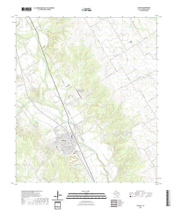 Clifton, TX — USGS 7.5-minute topo (2022)