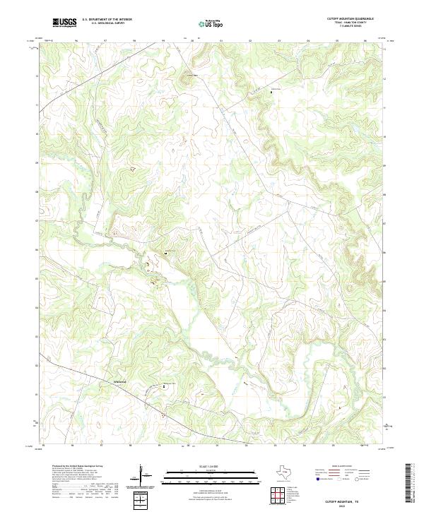 Cutoff Mountain, TX — USGS 7.5-minute topo (2022)