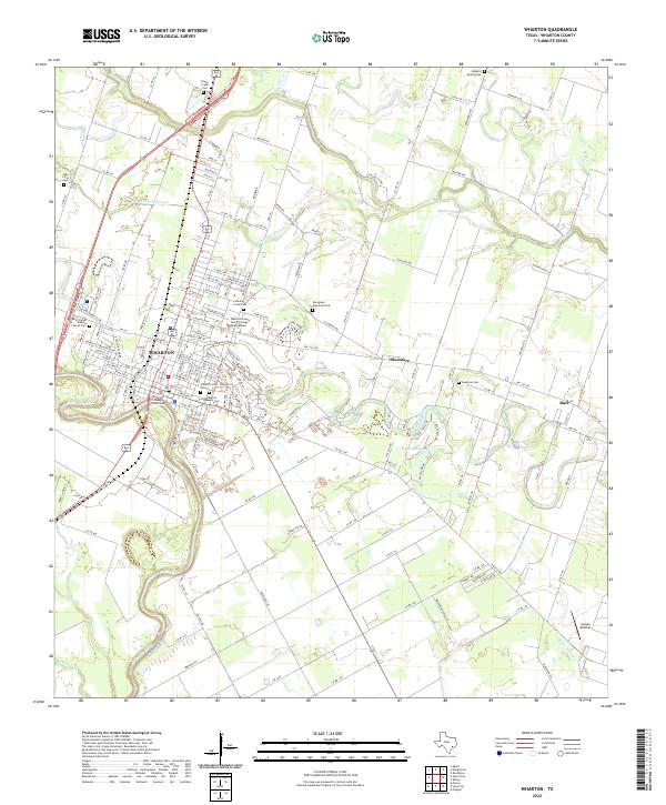 Wharton, TX — USGS 7.5-minute topo (2022)