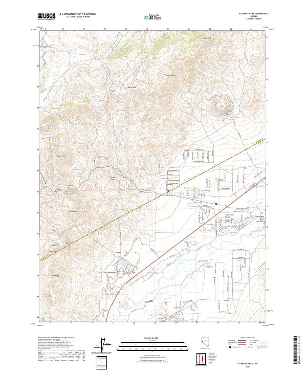 Flowery Peak, NV — USGS 7.5-minute topo (2021)