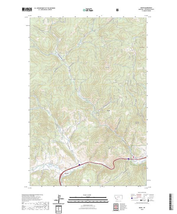 Basin, MT — USGS 7.5-minute topo (2024)