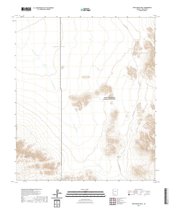 Pozo Nuevo Well, AZ — USGS 7.5-minute topo (2021)