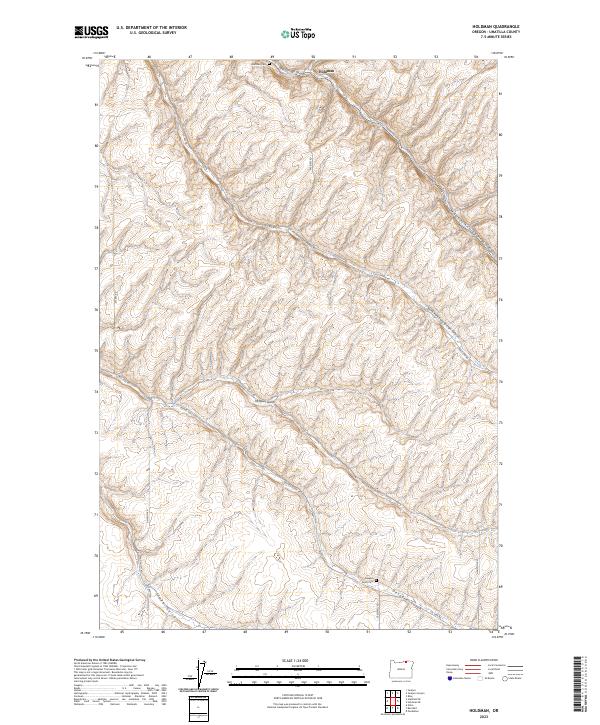 Holdman, OR — USGS 7.5-minute topo (2023)