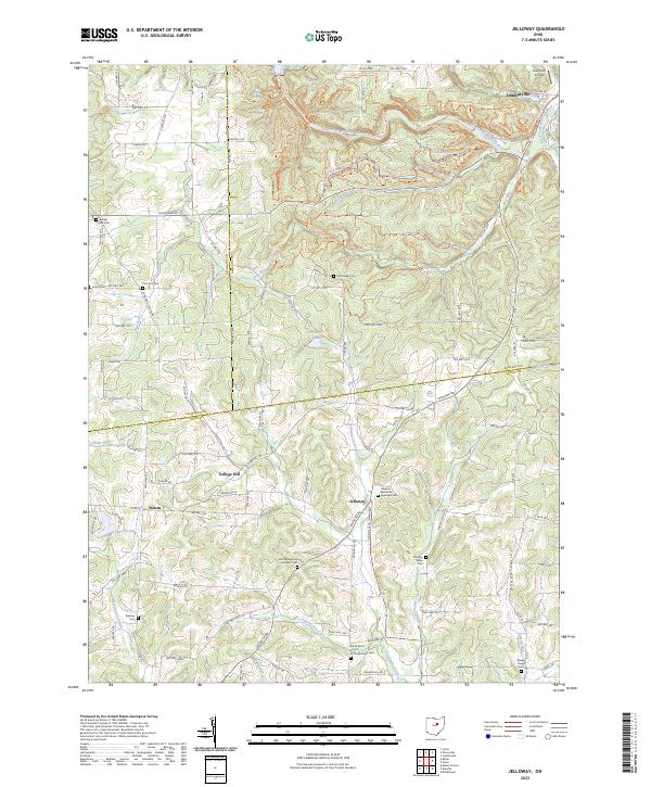 Jelloway, OH — USGS 7.5-minute topo (2023)