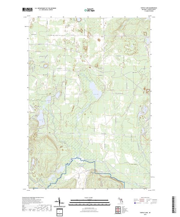 Turtle Lake, MI — USGS 7.5-minute topo (2023)