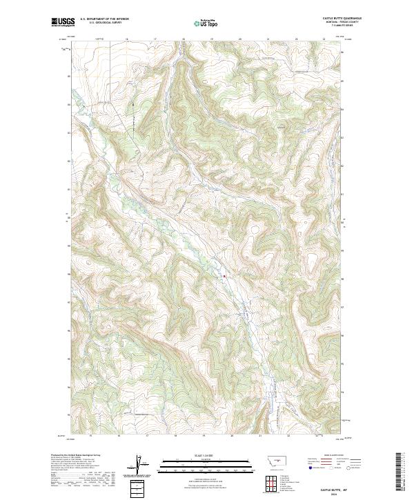 Castle Butte, MT — USGS 7.5-minute topo (2024)