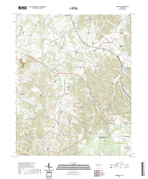 Normandy, TN — USGS 7.5-minute topo (2022)
