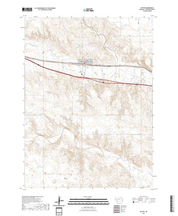 Potter, NE — USGS 7.5-minute topo (2021)