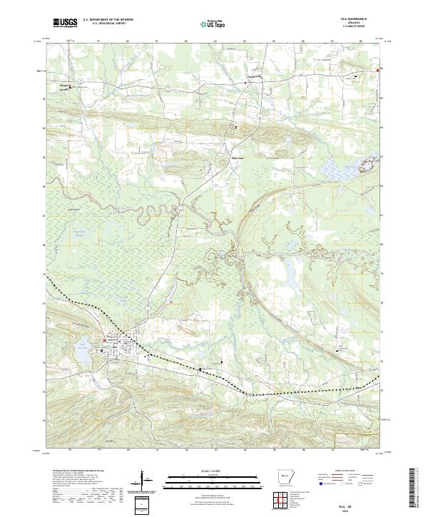 Ola, AR — USGS 7.5-minute topo (2024)