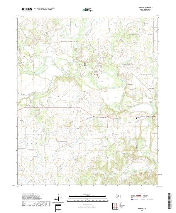 Proffitt, TX — USGS 7.5-minute topo (2022)