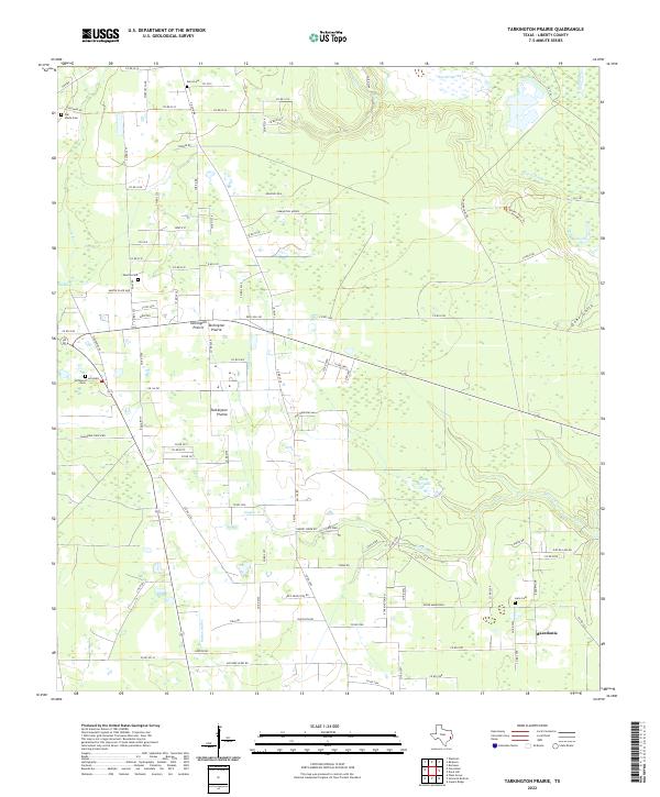Tarkington Prairie, TX — USGS 7.5-minute topo (2022)