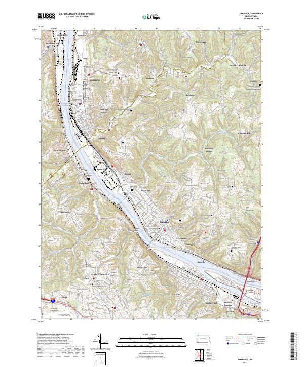 Ambridge, PA — USGS 7.5-minute topo (2023)
