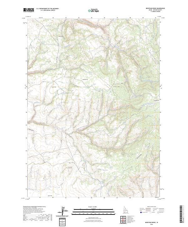 Bedstead Ridge, ID — USGS 7.5-minute topo (2024)