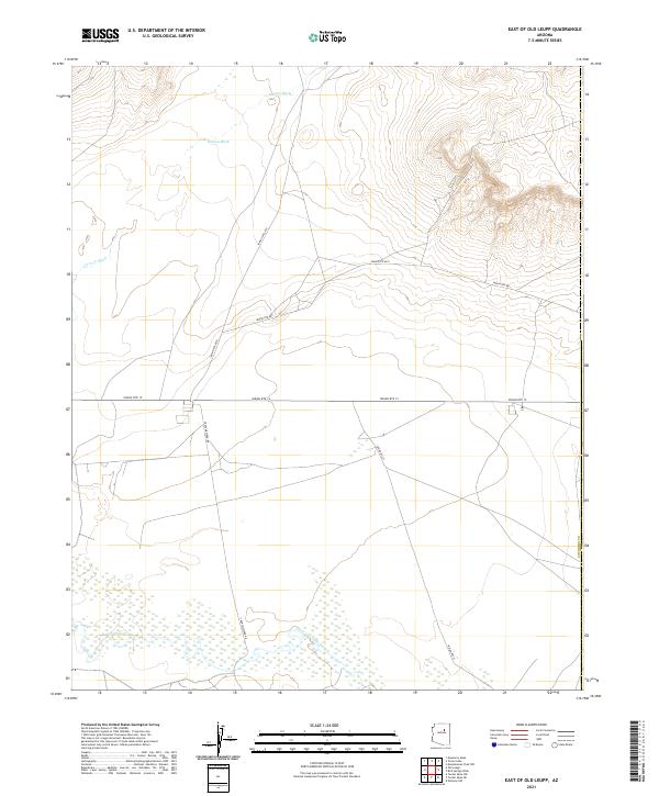 East of Old Leupp, AZ — USGS 7.5-minute topo (2021)