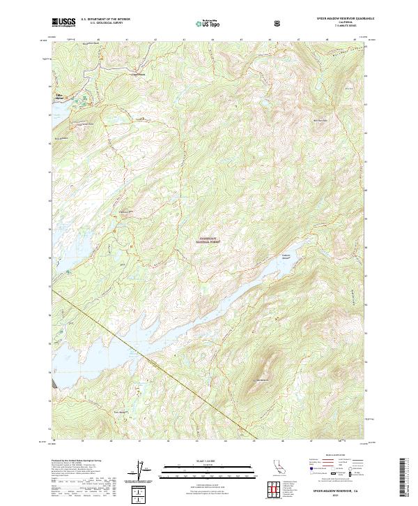 Spicer Meadow Reservoir, CA — USGS 7.5-minute topo (2021)