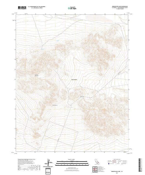 Drinkwater Lake, CA — USGS 7.5-minute topo (2021)