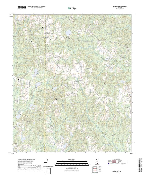 Browns Lake, MS — USGS 7.5-minute topo (2024)
