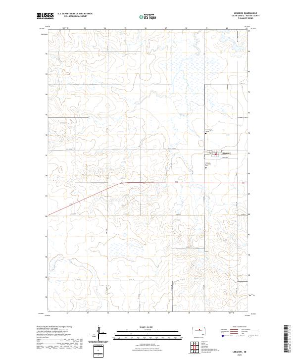 Lebanon, SD — USGS 7.5-minute topo (2021)