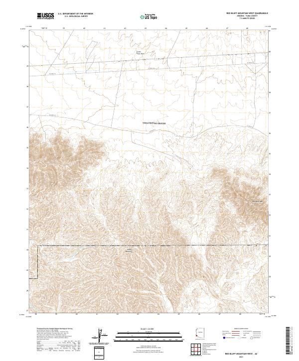 Red Bluff Mountain West, AZ — USGS 7.5-minute topo (2021)