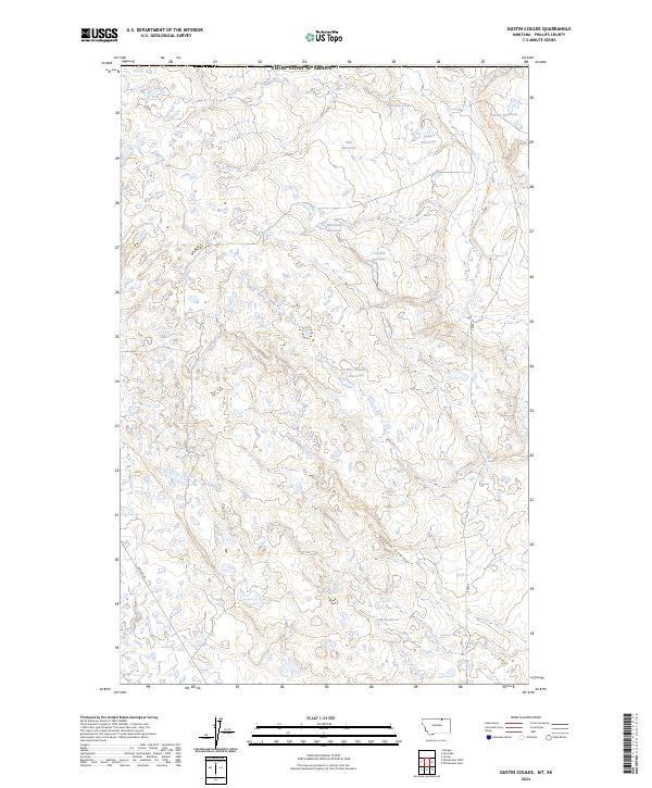 Gustin Coulee, MT-SK — USGS 7.5-minute topo (2024)