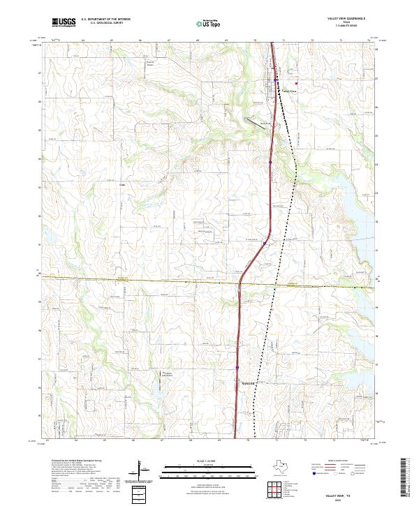 Valley View, TX — USGS 7.5-minute topo (2022)