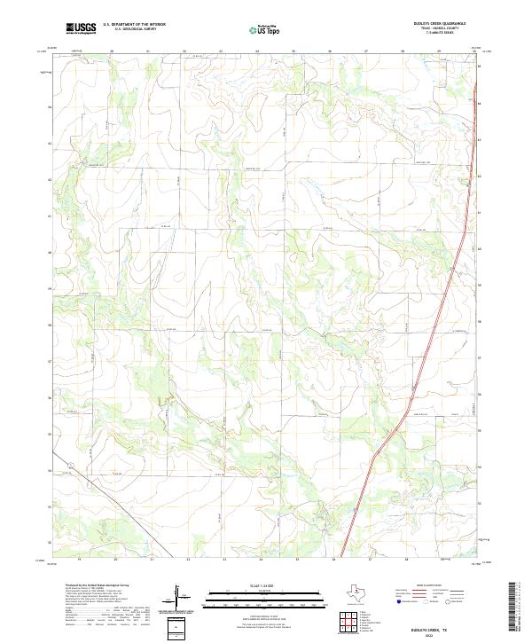 Dudleys Creek, TX — USGS 7.5-minute topo (2022)