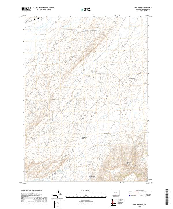 Separation Peak, WY — USGS 7.5-minute topo (2021)