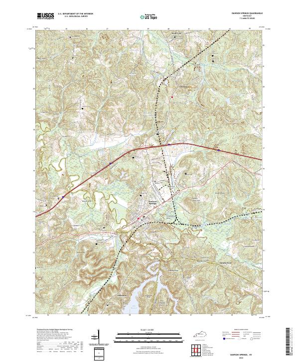 Dawson Springs, KY — USGS 7.5-minute topo (2022)