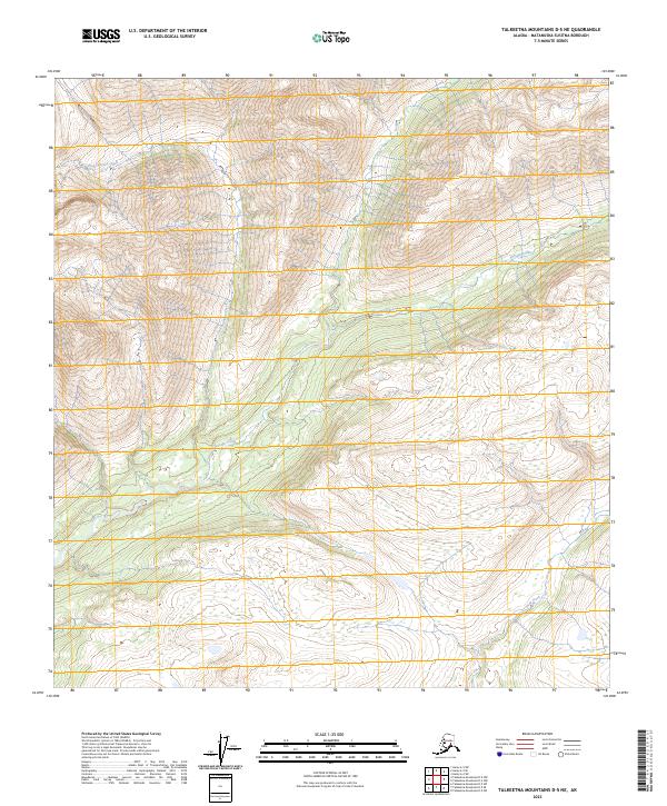 Talkeetna Mountains D-5 NE, AK — USGS 7.5-minute topo (2023)