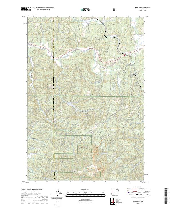 Marys Peak, OR — USGS 7.5-minute topo (2023)