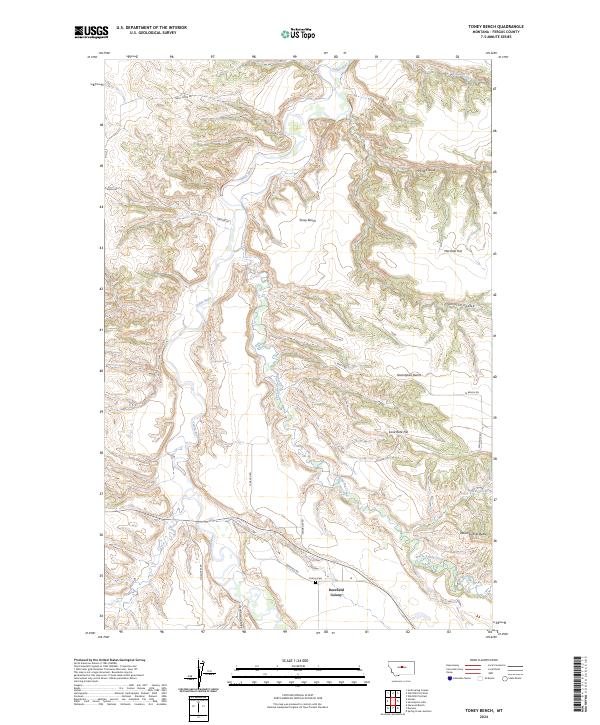 Toney Bench, MT — USGS 7.5-minute topo (2024)
