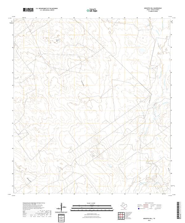 Mogotes Hill, TX — USGS 7.5-minute topo (2022)