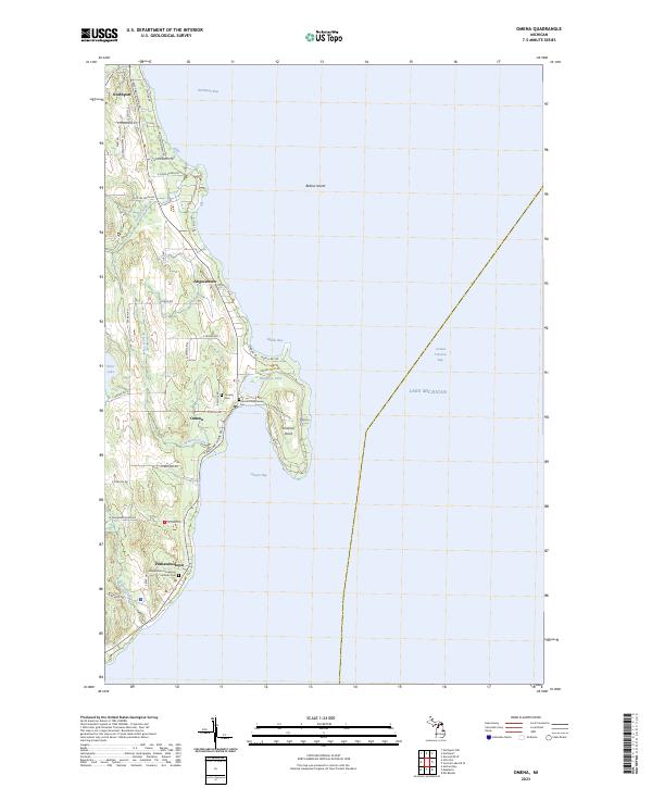 Omena, MI — USGS 7.5-minute topo (2023)