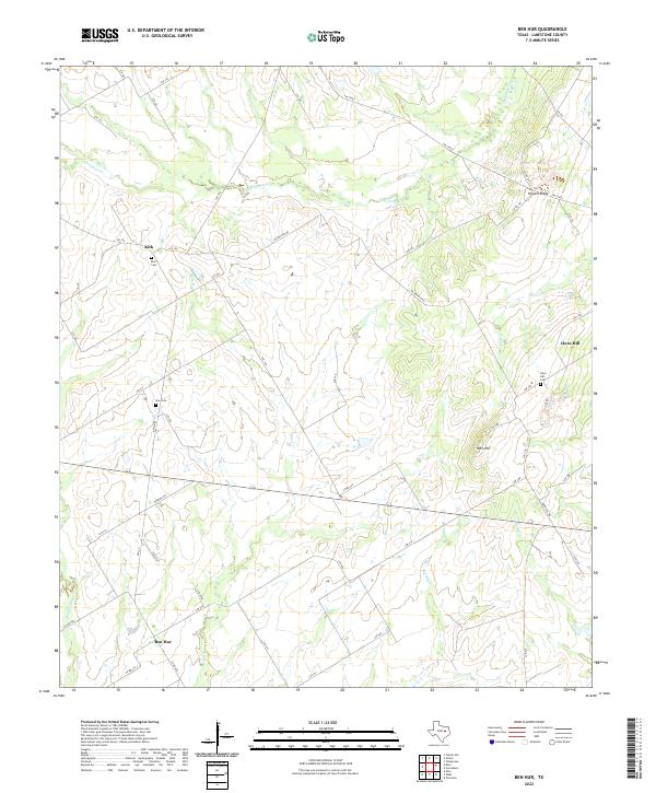 Ben Hur, TX — USGS 7.5-minute topo (2022)