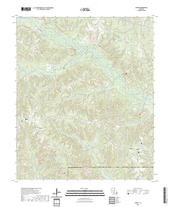 Lisbon, LA — USGS 7.5-minute topo (2024)