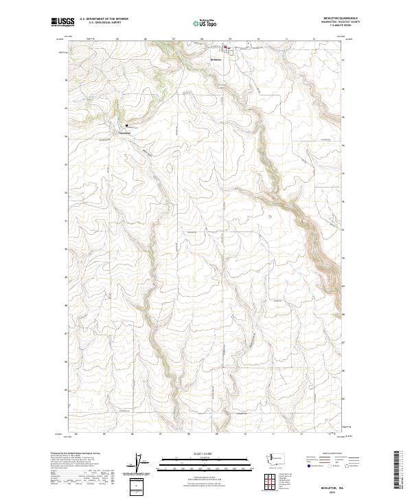 Bickleton, WA — USGS 7.5-minute topo (2023)