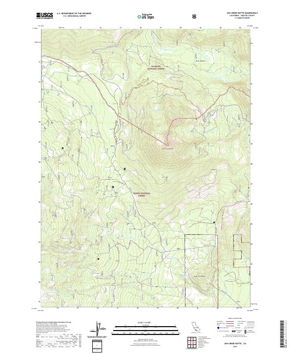 Ash Creek Butte, CA — USGS 7.5-minute topo (2021)