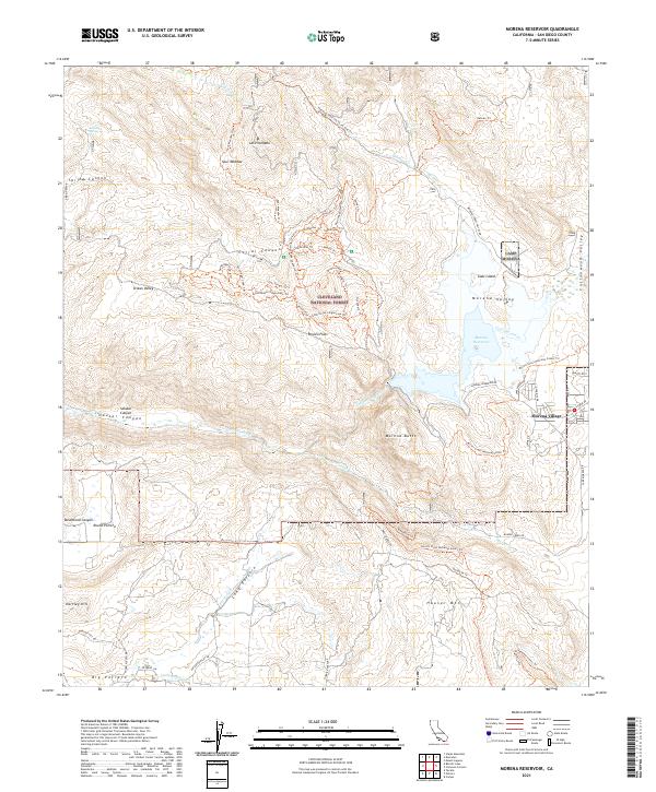 Morena Reservoir, CA — USGS 7.5-minute topo (2021)