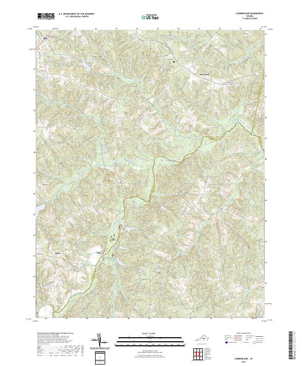 Cumberland, VA — USGS 7.5-minute topo (2022)