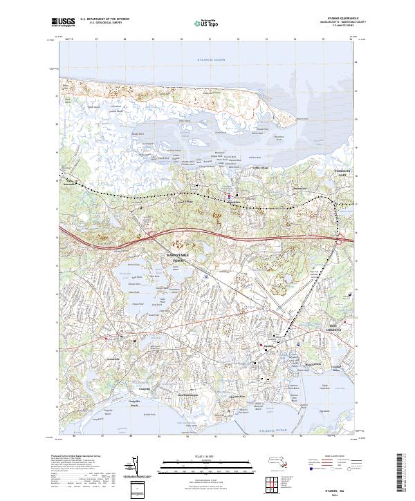 Hyannis, MA — USGS 7.5-minute topo (2024)